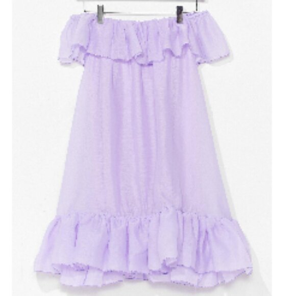 Nasty Gal Lilac Frill Strapless Mini Dress, Size 0 - Picture 1 of 6